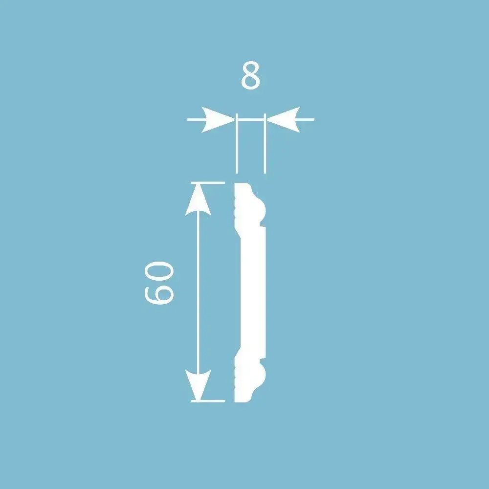 Молдинг 60х8х2000мм. Экополимер Cosca MX008