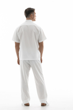 Костюм мужское поло и прямые брюки из уплотненной поливискозы