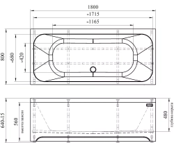 Акриловая ванна Radomir (Радомир) Прованс 180х80, с каркасом