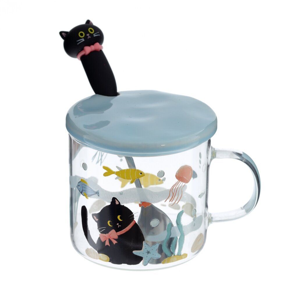 GAEM Кружка с крышкой и ложкой, 300 мл, L11 W9 H12 см, 4в.