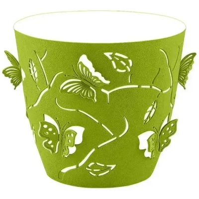 Горшок для цветов Plast Team Butterflies 1,4 л D145 мм круглый 147х134 мм зеленое ябло