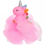 Мочалка-шар для тела полипропиленовая детская «Baby Boom - Единорожек», цвет розовый, 20гр, d-11см