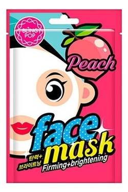 Маска для лица тканевая BLING POP Peach Firming & Brightening Mask 20мл