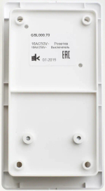 GLOSSA БЛОК: РОЗЕТКА с заземлением со шторками + 1-клавишный ВЫКЛЮЧАТЕЛЬ, БЕЛЫЙ