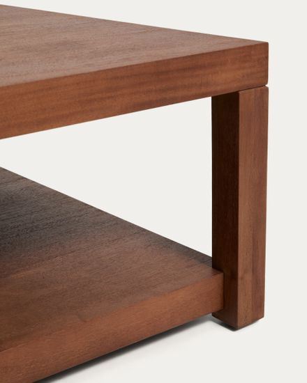 Приставной столик Norani из массива акации с отделкой шпоном акации, 90 x 90 см