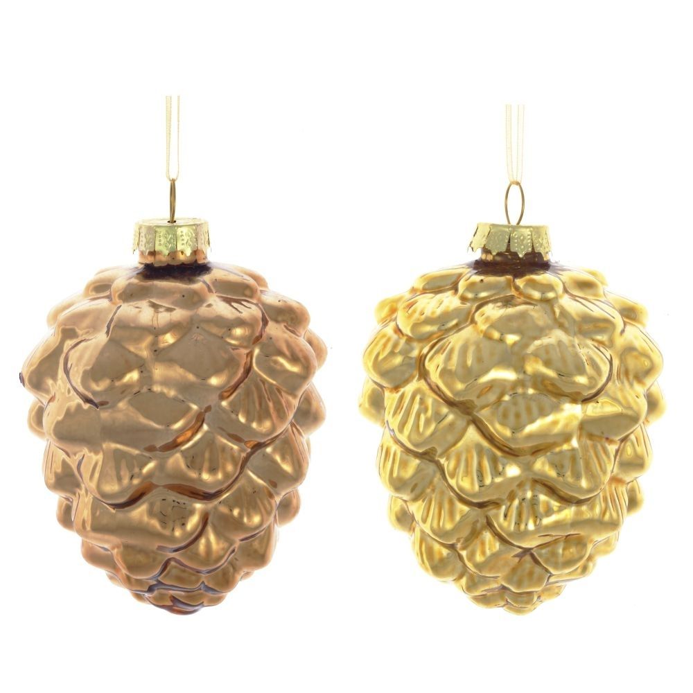 GAEM Украшение новогоднее "Золотая шишка", L7,5 W7,5 H9,5 см, 2в.