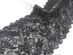 Эластичное кружево, черное, 22 см, (Арт: EK-2767), м