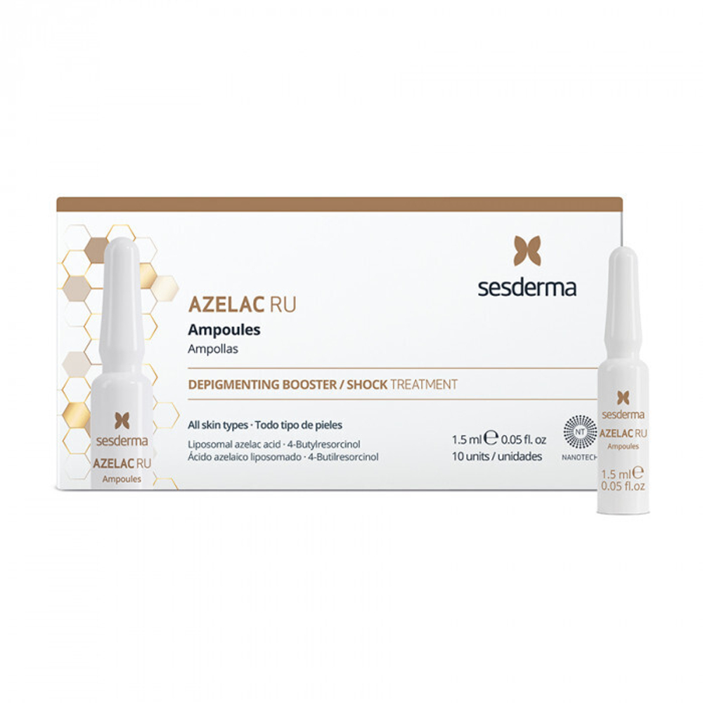 Sesderma AZELAC RU Ampoules - Средство в ампулах депигментирующее, 10 шт по 1,5 мл