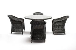 "Равенна" обеденная группа плетеная, цвет графит
