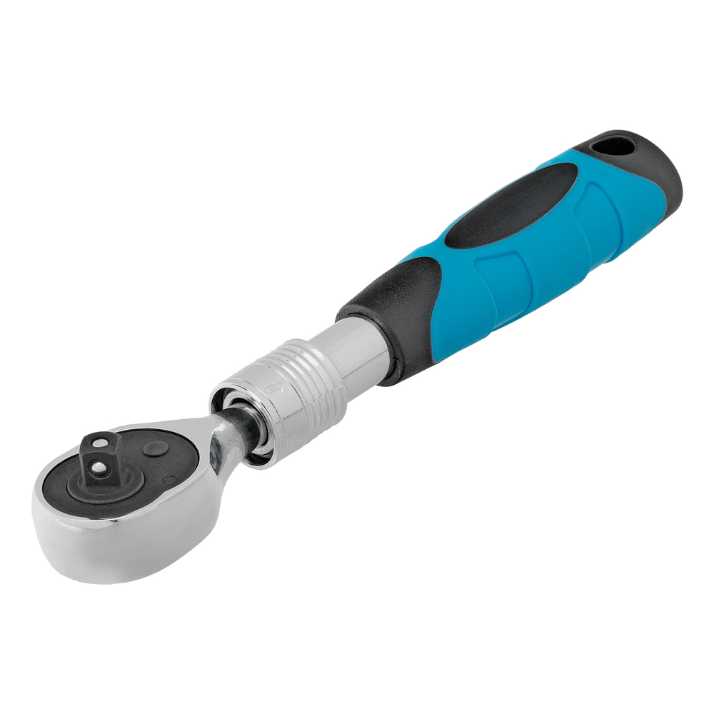 Ключ-трещотка телескопический 1/4", 150-200 мм, CrV, 72 зуба, с быстрым сбросом, хром Gross
