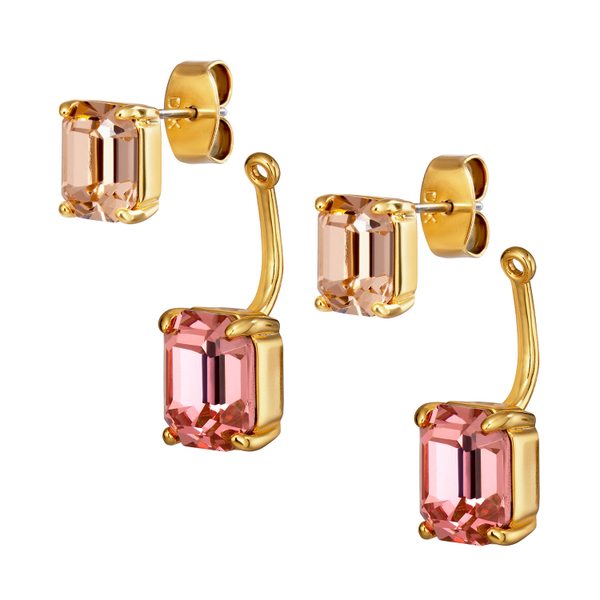 Серьги-трансформеры 2-in-1 Dyrberg Kern TETI SG LIGHT ROSE / PEACH 460006