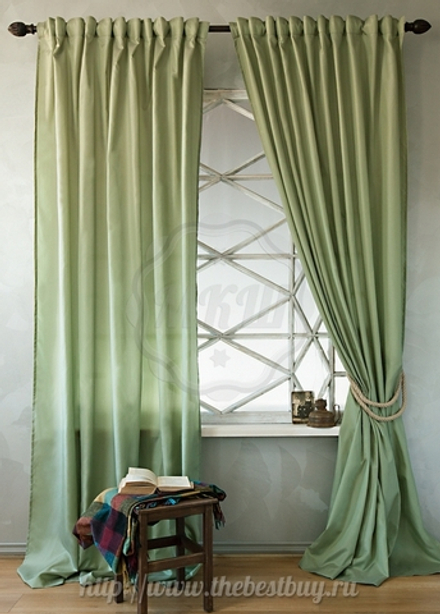 Шторы для гостиной: Лори (арт. BL01-113-07)  - (170х270)х2 см.  - (Возможна высота 250 см.) - салатовый