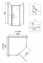 Душевой уголок Niagara Nova NG-6605-08, 90х90х190см, распашные двери, серебристый профиль