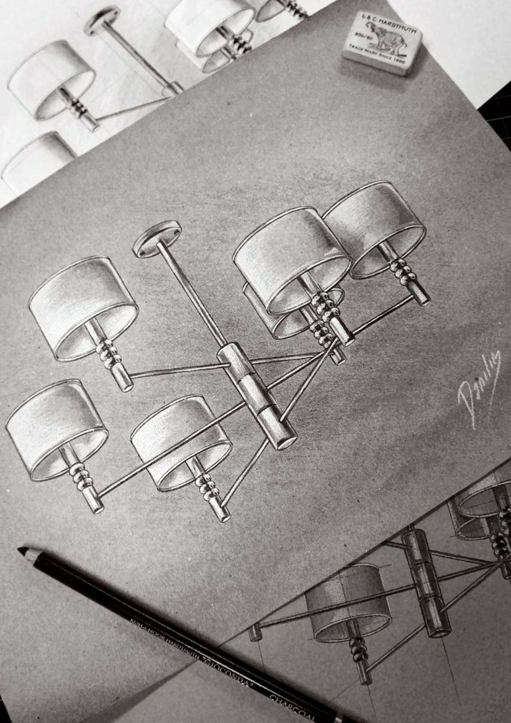 Люстра на штанге Maytoni Lincoln MOD527PL-06N