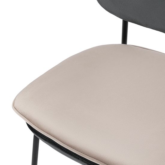 Стул pea, велюр, темно-серый/бежевый