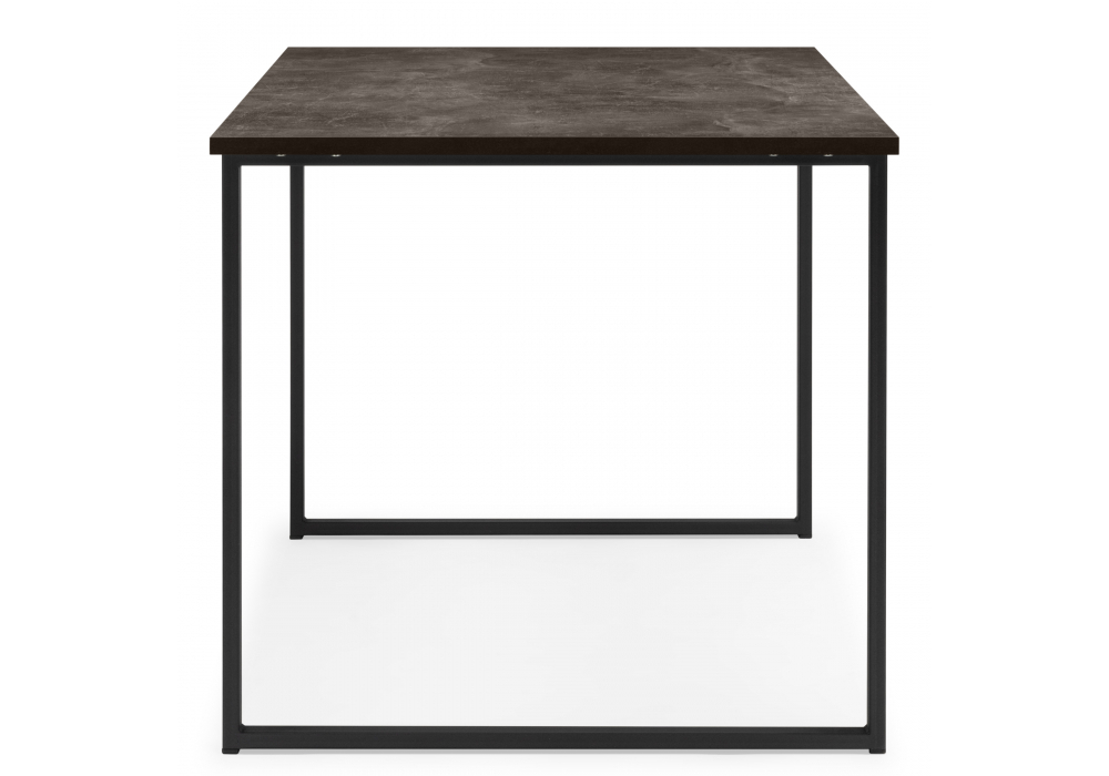 Стол деревянный Woodville Лиман 117 х 77 бетон темный, черный матовый, ножки черные