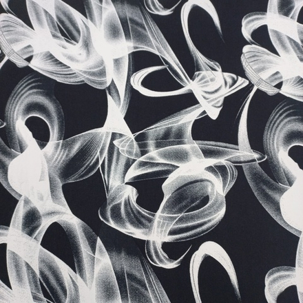 Штапель Дым на черном/вискоза