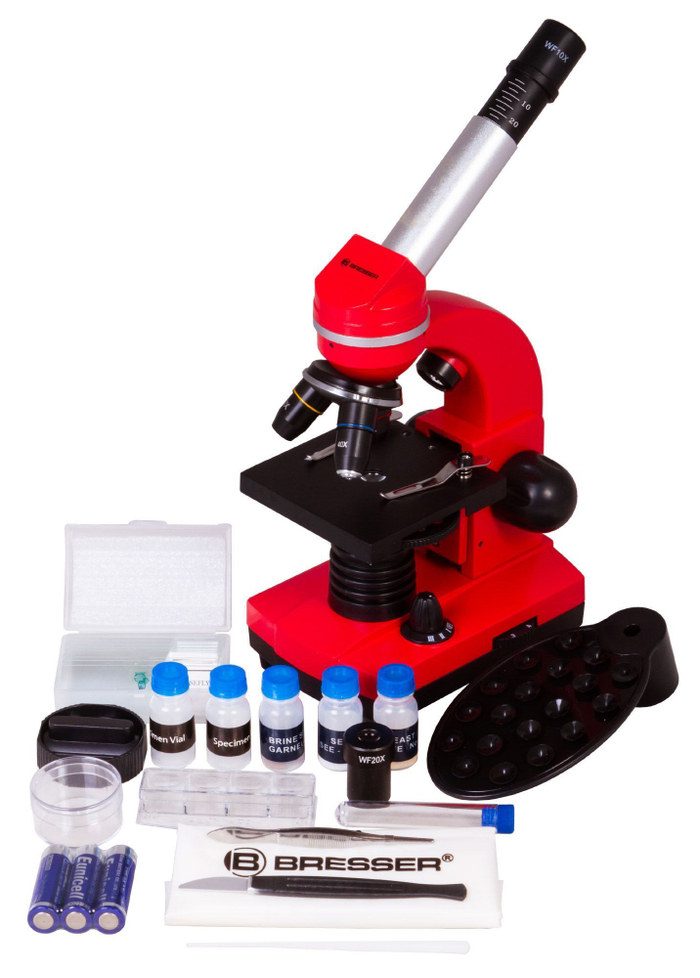 Микроскоп Bresser Junior Biolux SEL 40-1600x, красный