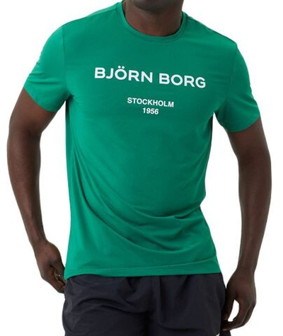 Футболка мужская теннисная Björn Borg Print T-Shirt - verdant green