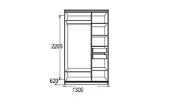 Шкаф-купе двухстворчатый «Мираж-13.2» (венге/млечный дуб), ЛДСП, Фант-мебель, г. Волжск
