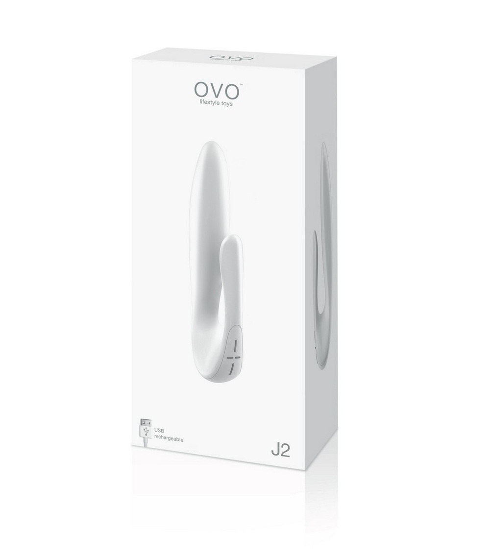 Белый перезаряжаемый вибратор с клиторальным отростком J2 - 23 см. (Цвет: белый)