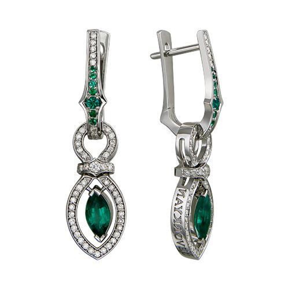 Серьги с бриллиантом  из белого золота JA-S-677974-1