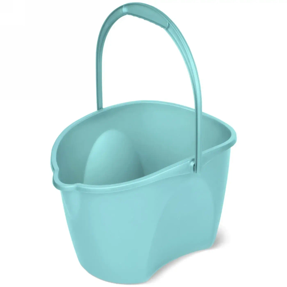Ведро овальное со сливом «Престо» 12л бирюзовое С647БИР