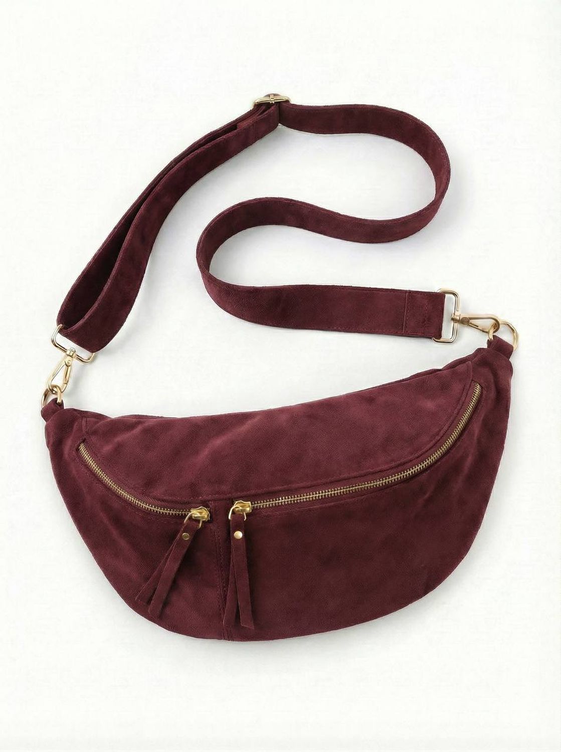 Banana bag, ballerina, NOVA suede gold (винный)