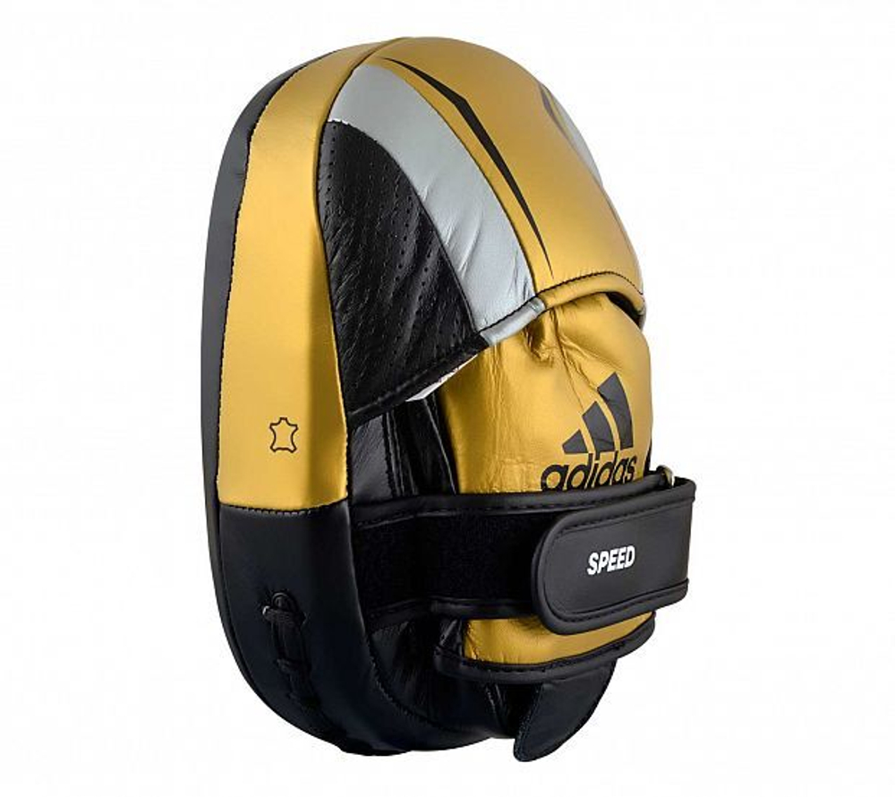 Лапы тренерские Adidas Speed 550 Micro Air Focus Mitt черно-золото-серебристые
