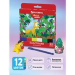 Пластилин восковой BRAUBERG "МАГИЯ ЦВЕТА", 12 цветов, 180 г, со стеком, европодвес, 103307