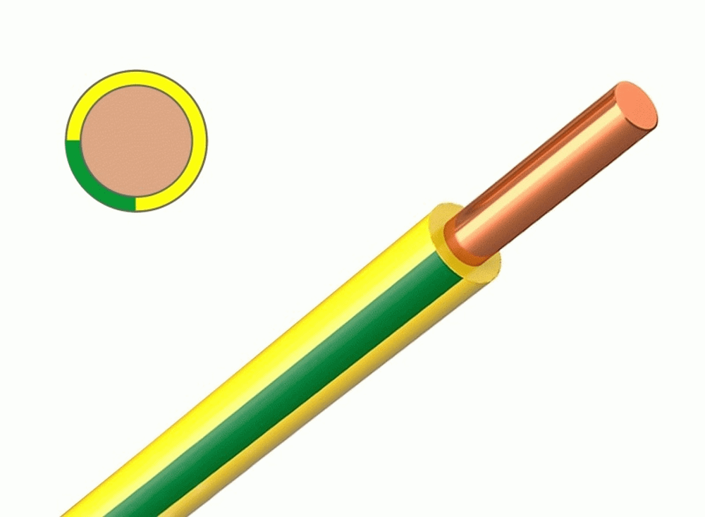 Провод ПуВ(ПВ-1) 300 желто-зеленый