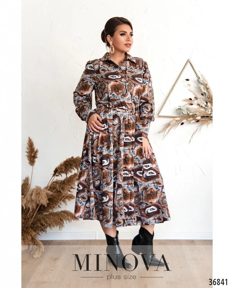 Платье 3133-В-коричневый Minova