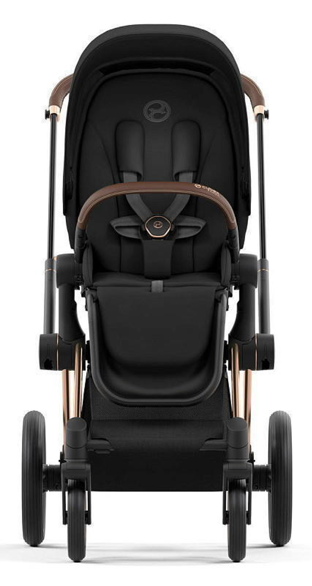 Коляска Cybex Priam IV Rosegold complete Cloud G Almond Beige Plus Base G 3 в 1 Sepia Black
