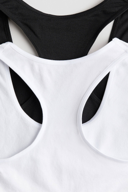 H&M Набор из двух бесшовных топов, черный/белый