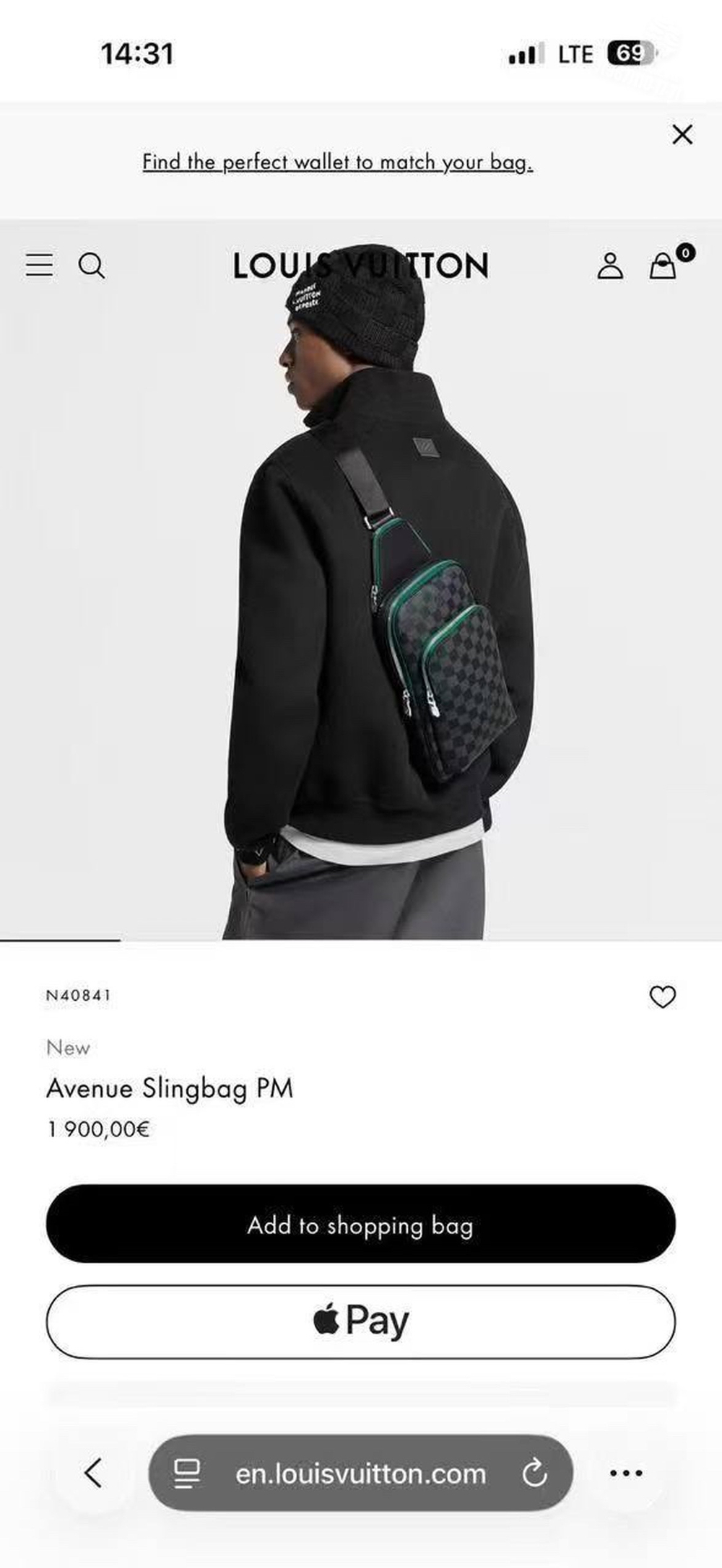 Сумка-слинг Louis Vuitton Avenue