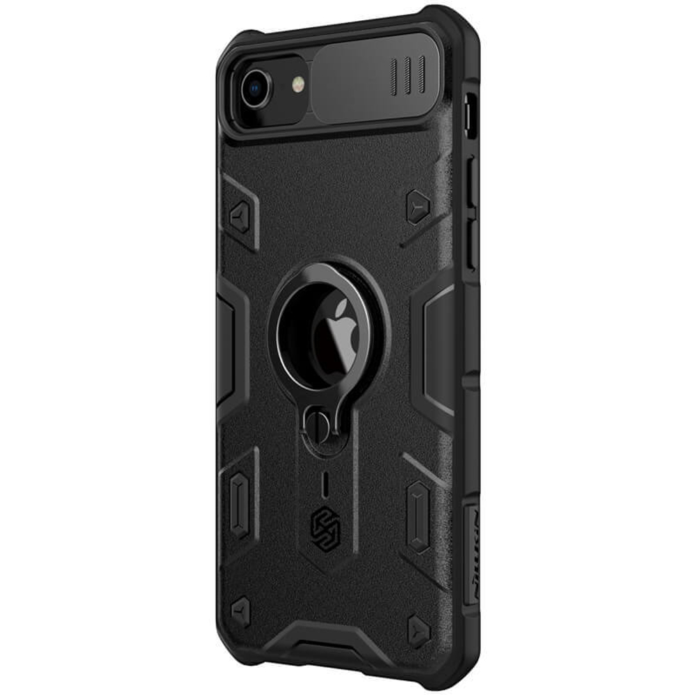 Противоударный чехол с кольцом и защитой камеры Nillkin CamShield Armor Case для iPhone SE 2020 / 7 / 8