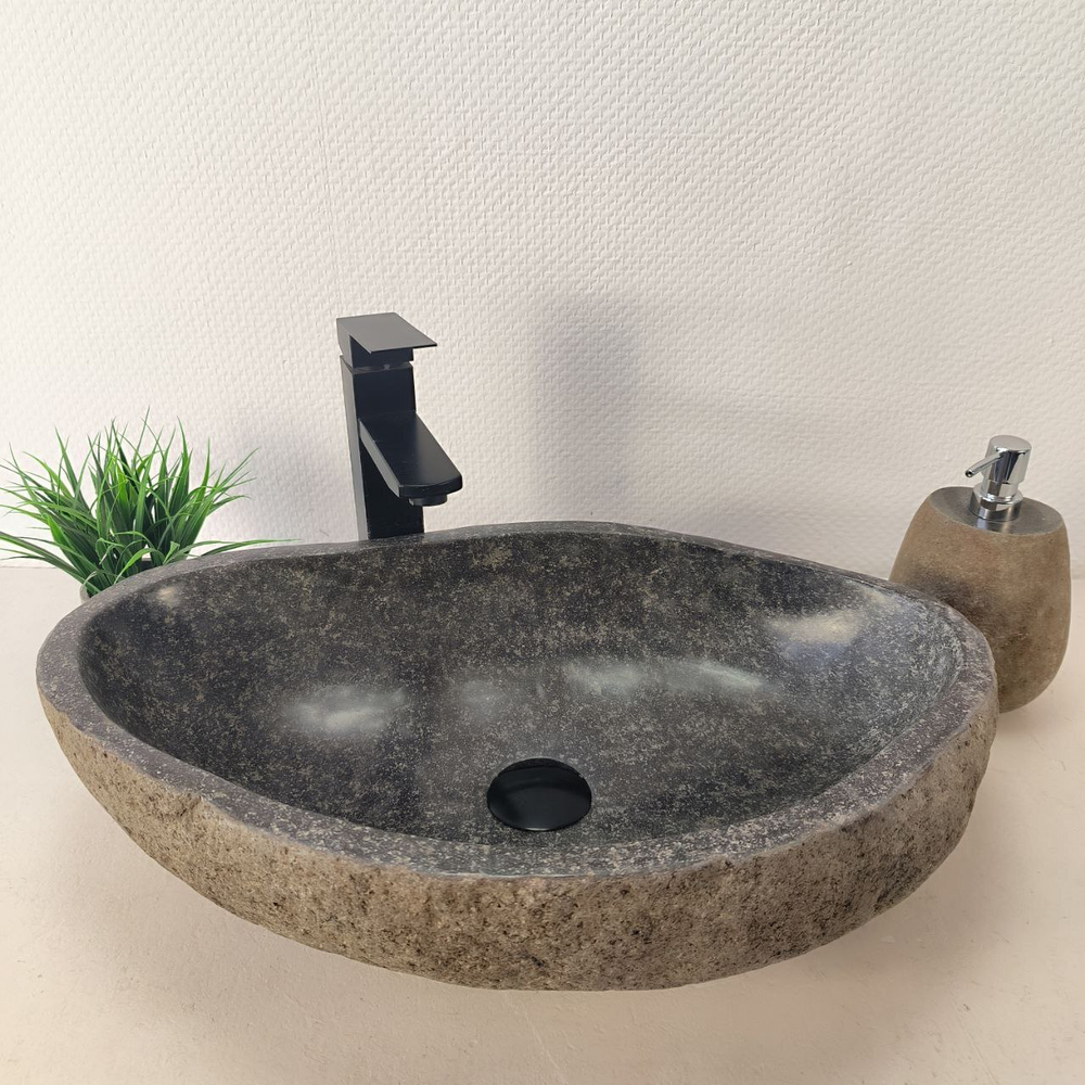 Раковина из речного камня RS-66100 58х37х15 из натурального камня