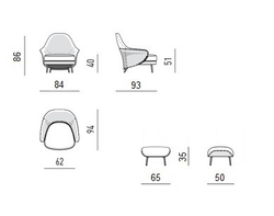 Кресло с оттоманкой Angie