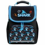 Ранец ПИФАГОР BASIC, 1 отделение, 3 кармана, эргономичная спинка, "Angry shark", 35х28х18 см, 272044