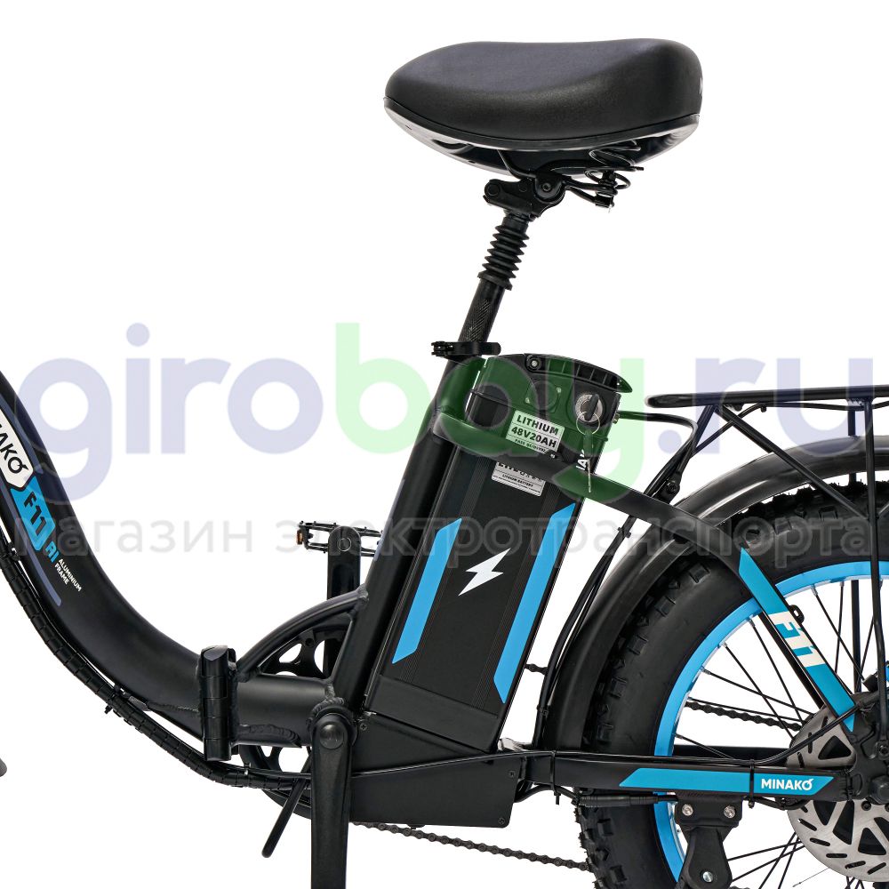Электровелосипед Minako F10 Pro (48V/20Ah) - Синий обод фото №5
