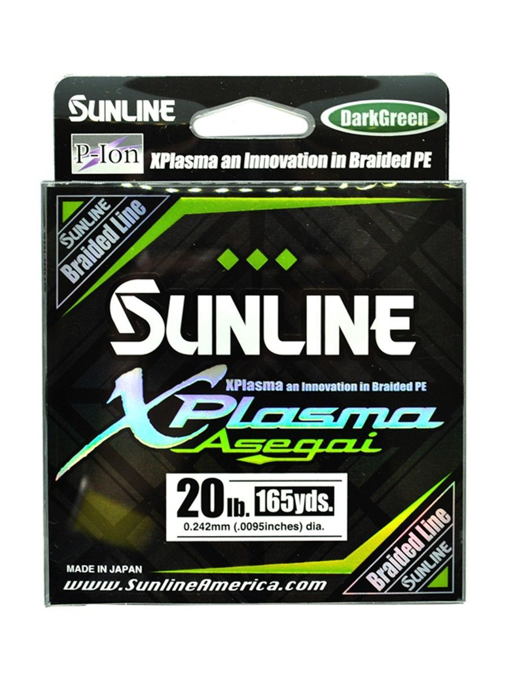 Плетеный шнур для рыбалки Sunline X-Plasma Asegai 165YD (Light Green) 8LB/#0.8