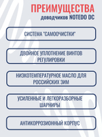 Дверной доводчик NOTEDO DC-045-155 SL+HO+DA+BC с амортизацией открывания, белый