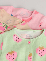 Комбинезон / Cлип для малышей Next E18-347, 3 шт., Светло-зеленый, Бежевый, Розовый