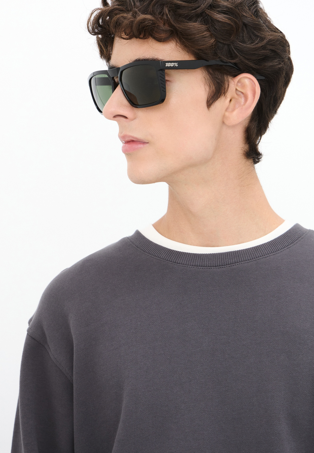 Спортивные очки 100% RENSHAW Polished Black - Grey-Green Lens