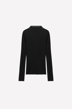 ZARA Х LUDOVIC DE SAINT SERNIN ТРИКОТАЖНЫЙ ДЖЕМПЕР В РУБЧИК, ЧЕРНЫЙ