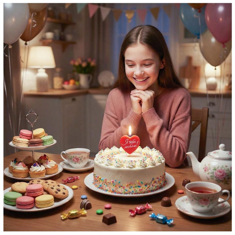 Свеча «Сердце. Я Тебя Люблю» красное, 7 см