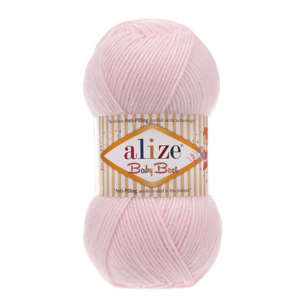 Пряжа Alize (Ализе) Baby Best / уп.5 мот. по 100 г, 240м, 184 розовая пудра A