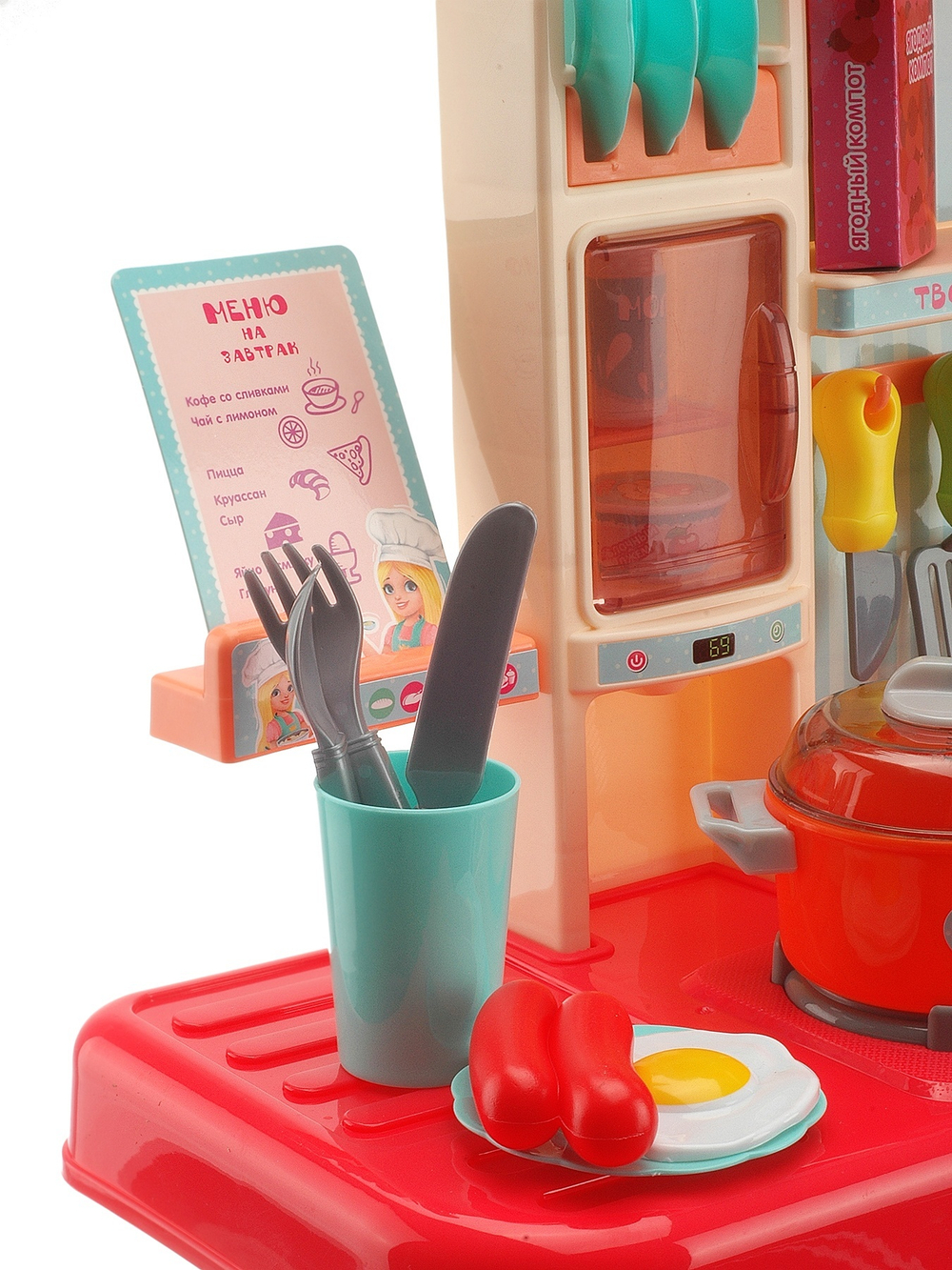 107427/Набор "Кухня Girl's club", настоящая вода, пар, свет и звук эффекты, дверь открывается, проду