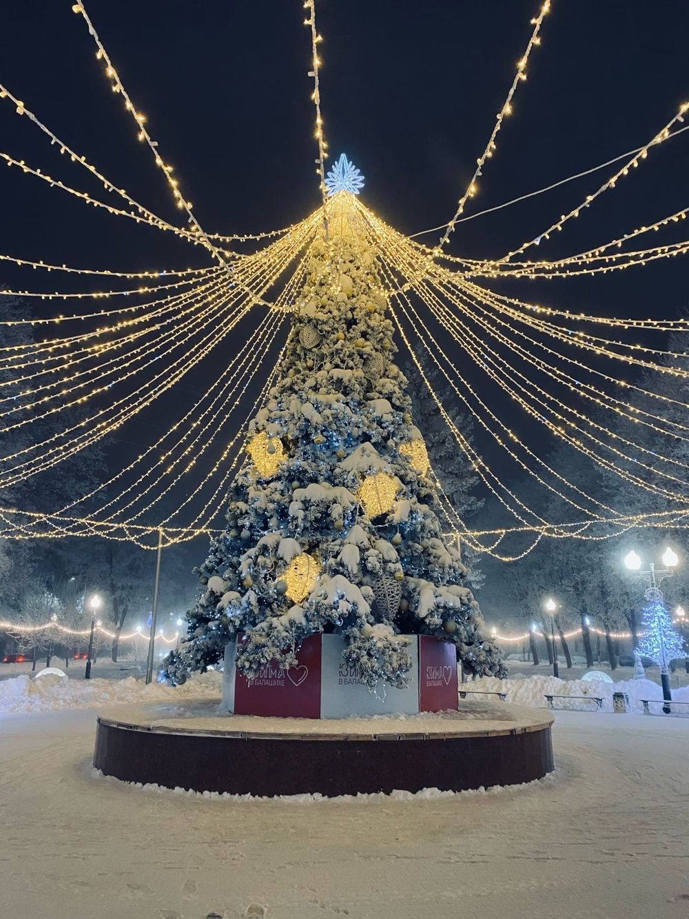 Светодинамическая елка ствольная - встроенная гирлянда: Холодный свет - "Таежная" от 11 до 21 м