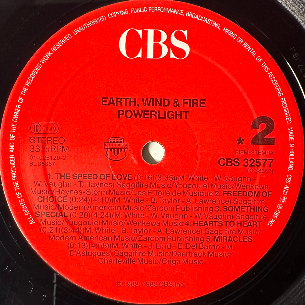 Earth, Wind & Fire ‎– Powerlight (Голландия)